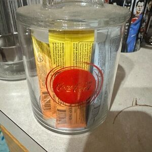 Coca Cola Glass Jar with Red Logo